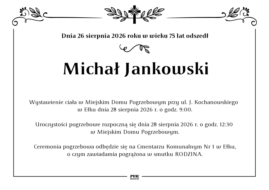 Michał Jankowski - nekrolog